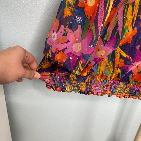 C.D. Daniels Rainbow Floral Plus Size Blouse - Picture 7 of 12